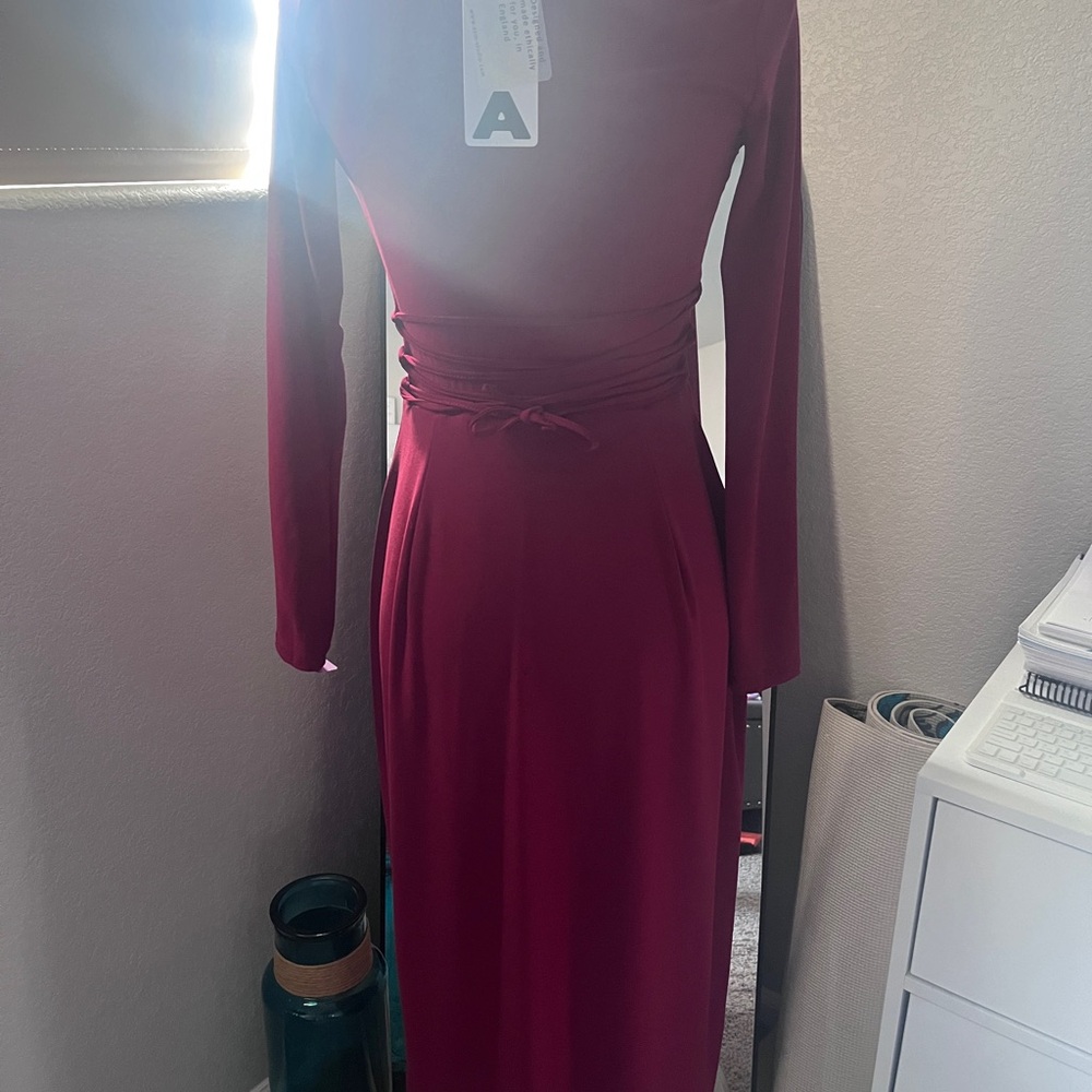 Taylor Deep Red Long Sleeve Dress - Picture 3 of 5